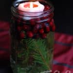 cranberry mason jar floating candle