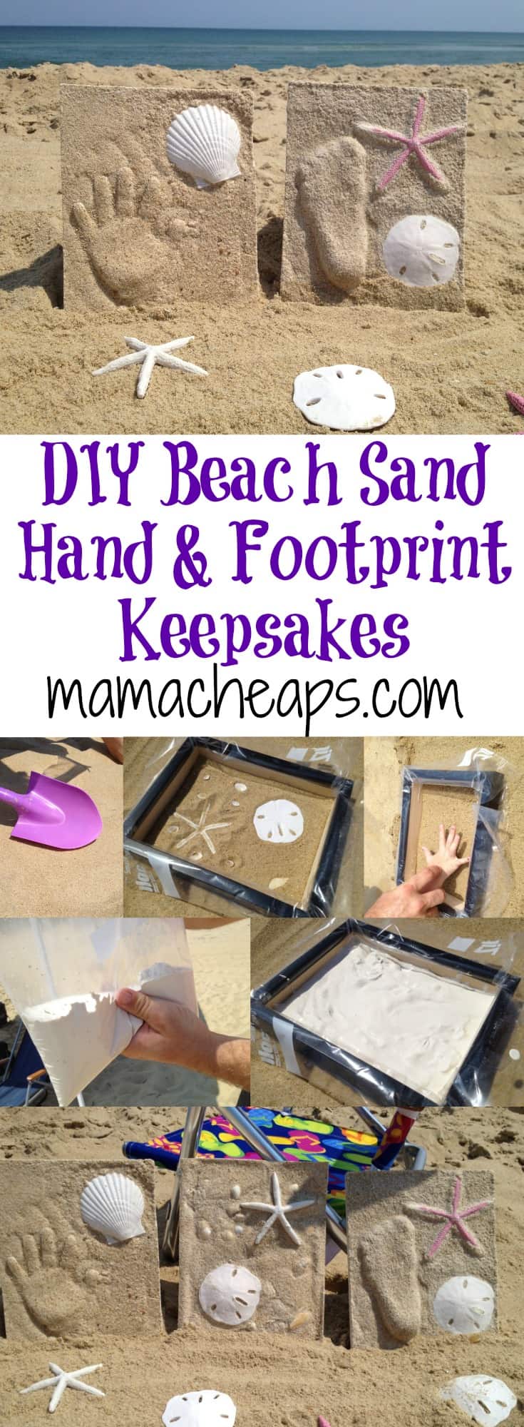DIY Beach Sand Hand and Footprint Keepsakes