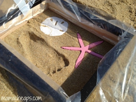 diy beach handprint footprint craft frame p