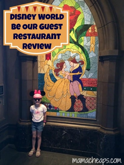 disney world magic kingdom be our guest restaurant stained glass window title
