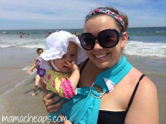 caitlin with genny mesh sling baby carrier mc