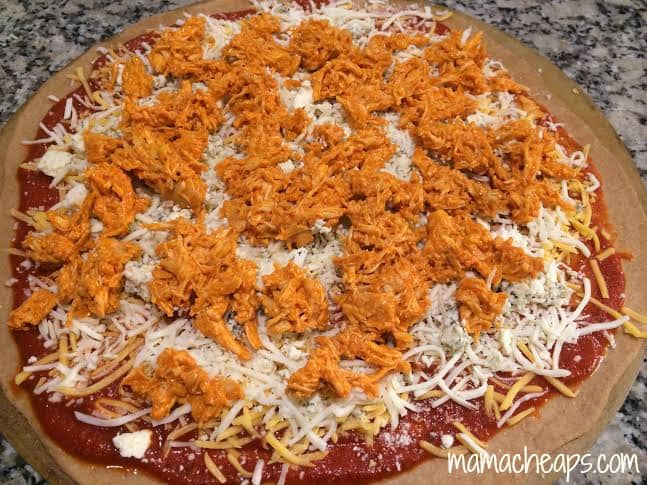 homemade buffalo chicken pizza whole