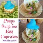 peeps surprise egg cupcakes