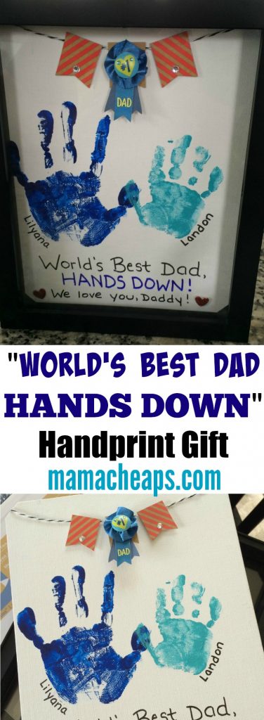 Worlds Best Dad Hands Down Handprint Gift
