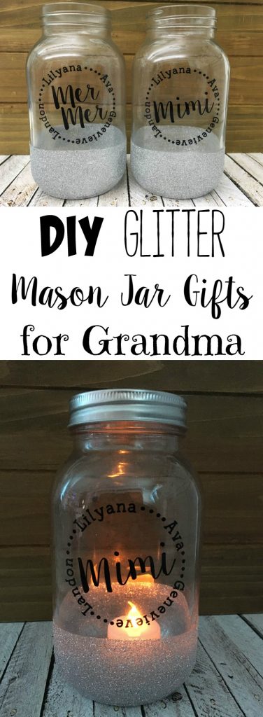 DIY Glitter Mason Jar Gifts for Grandma