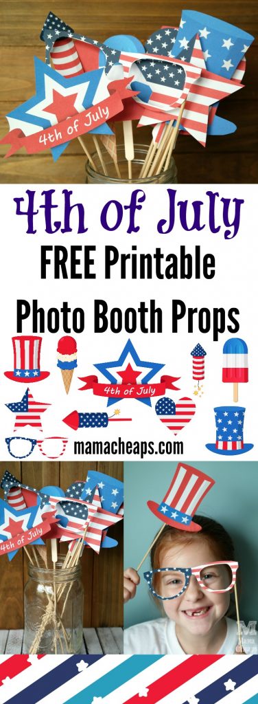 4th of July FREE Printable Photo Booth Props