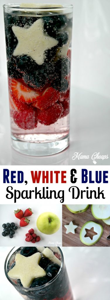 Patriotic Red White and Blue Sparkling Soda Drink