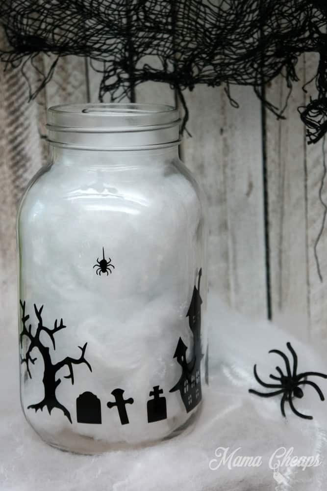 Halloween Spiderweb Luminary Jar