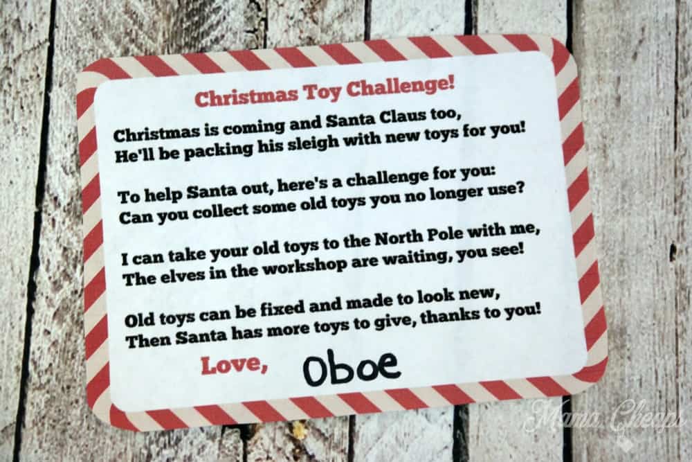 Christmas Toy Challenge Printable