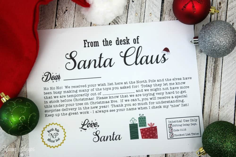 Personalized letter from Santa Claus with Barbie Christmas gifts 