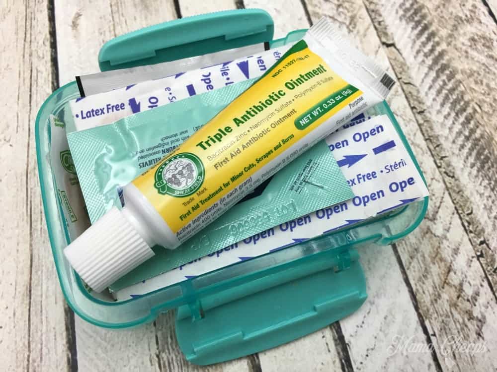 Mini first aid kit open