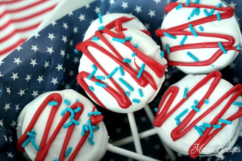 American Flag Oreo Cookie Pops