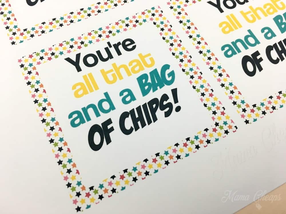 You're All That and a Bag of Chips Free Printable That are Nerdy