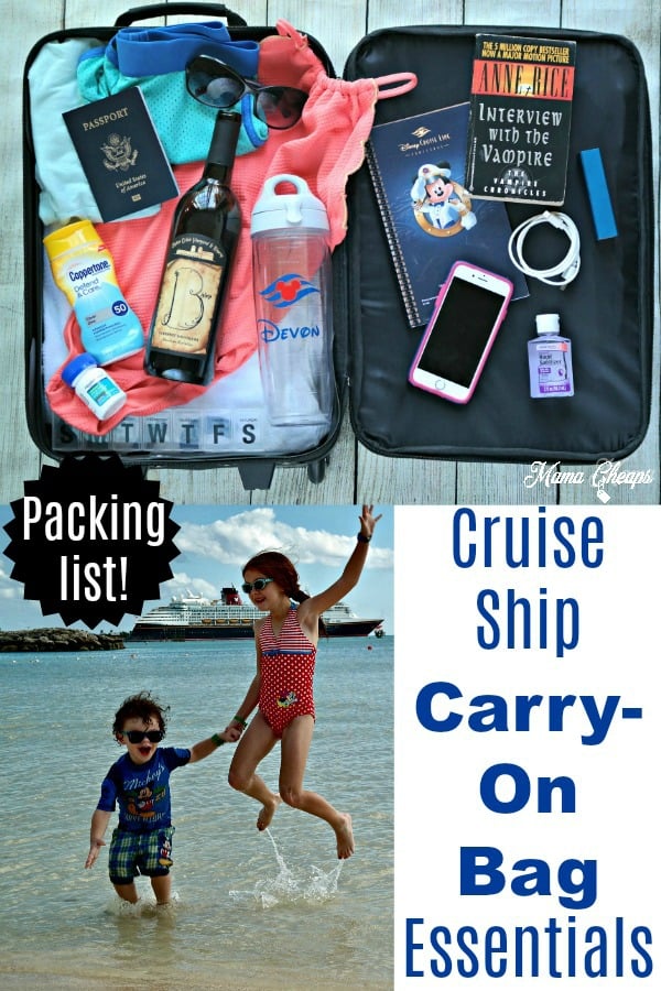 Cruise Ship Carry- On Bag Essentials Packing List