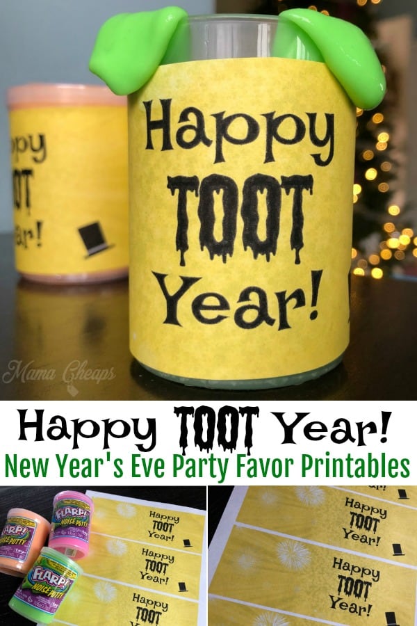 Happy Toot Year New Year's Eve Party Favor Printables