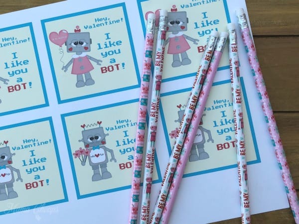 Robot Pencil Valentines