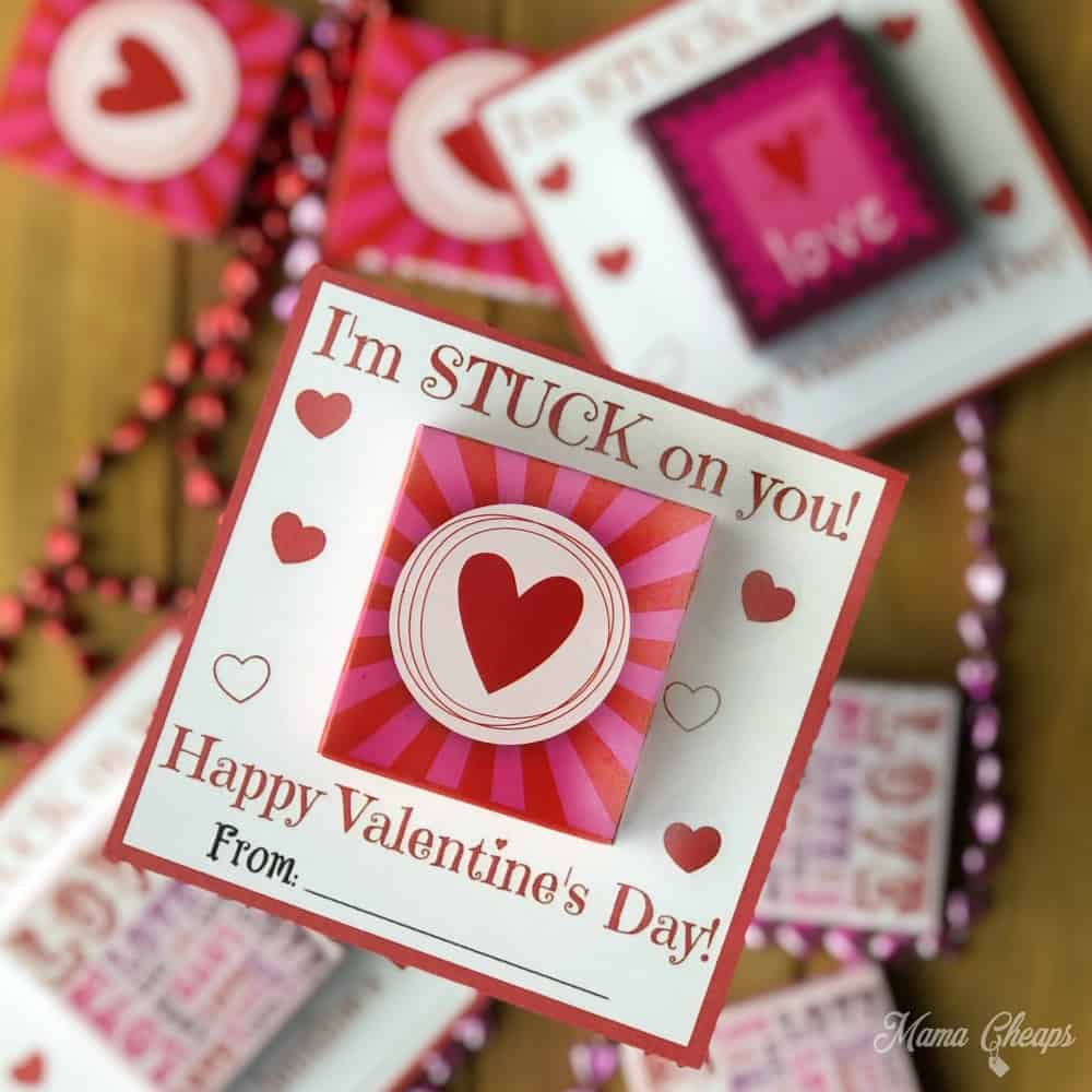 Sticker Valentine Printable Cards