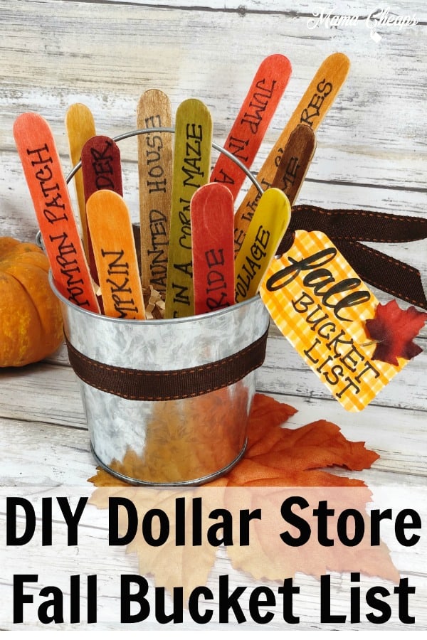 DIY Dollar Store Fall Bucket List PIN
