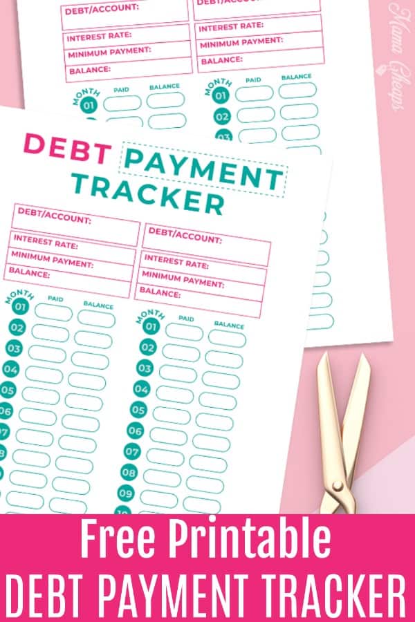 Free Printable DEBT PAYMENT TRACKER PIN