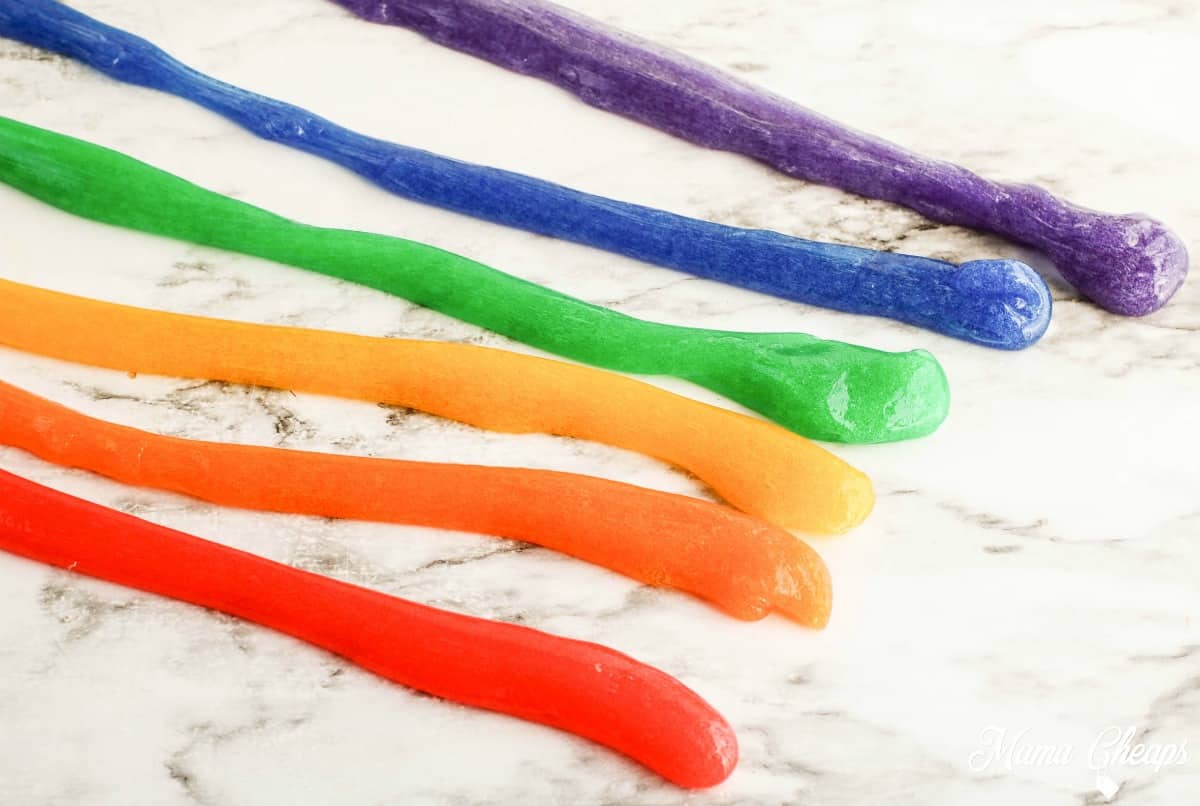 Rainbow Slime Finished Strips Apart