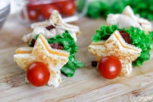 Turkey BLT Grilled Cheese Kabobs Close Up
