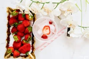 Strawberries and Ice in Cup