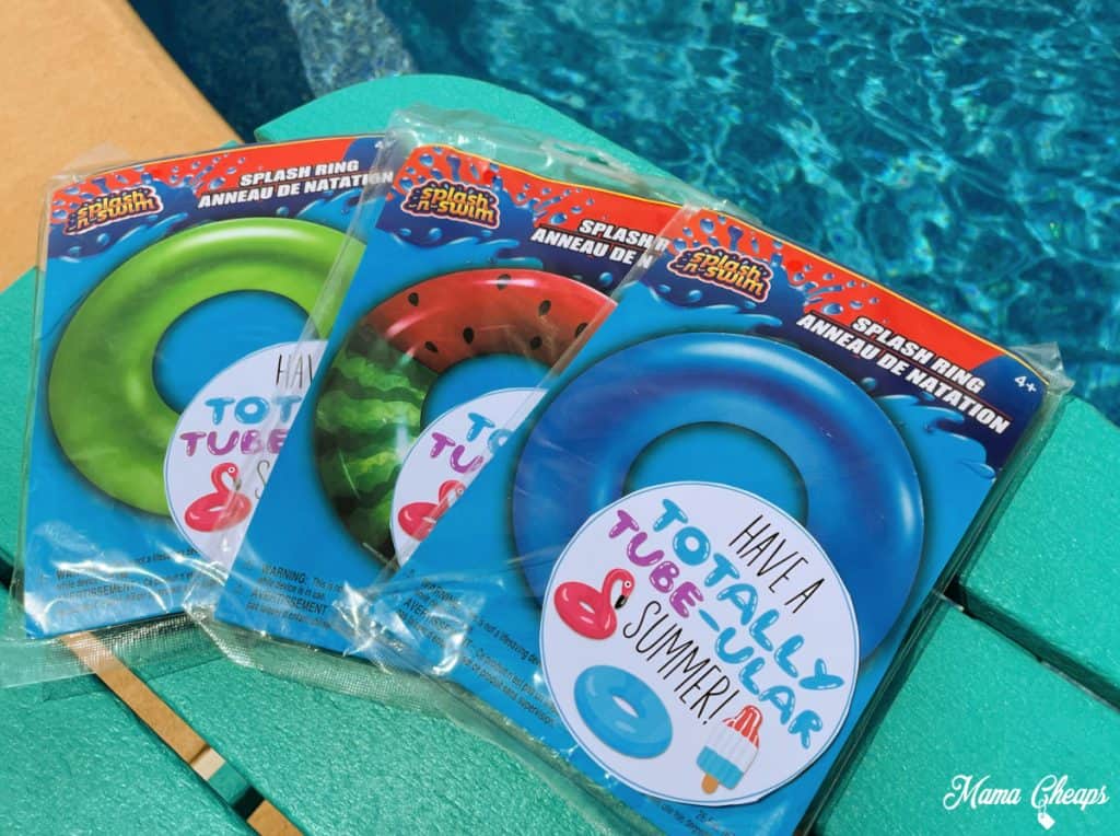 Pool float gifts by pool